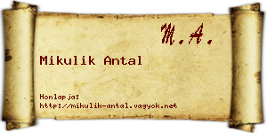 Mikulik Antal névjegykártya